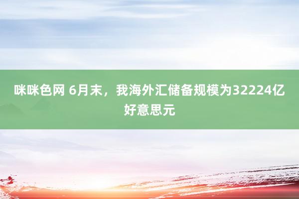 咪咪色网 6月末，我海外汇储备规模为32224亿好意思元