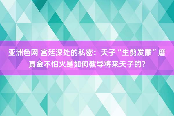 亚洲色网 宫廷深处的私密：天子“生剪发蒙”磨真金不怕火是如何教导将来天子的？