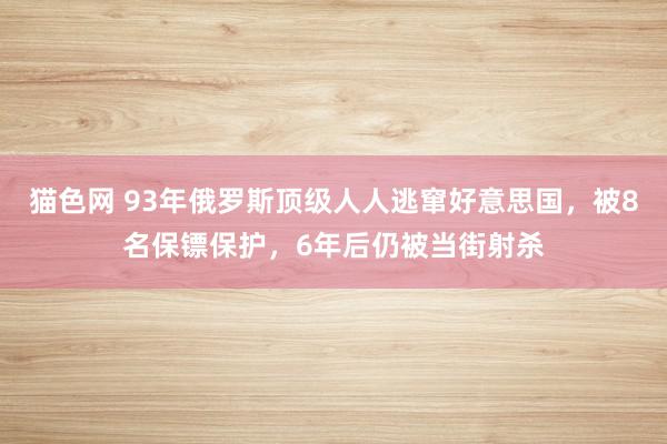 猫色网 93年俄罗斯顶级人人逃窜好意思国，被8名保镖保护，6年后仍被当街射杀