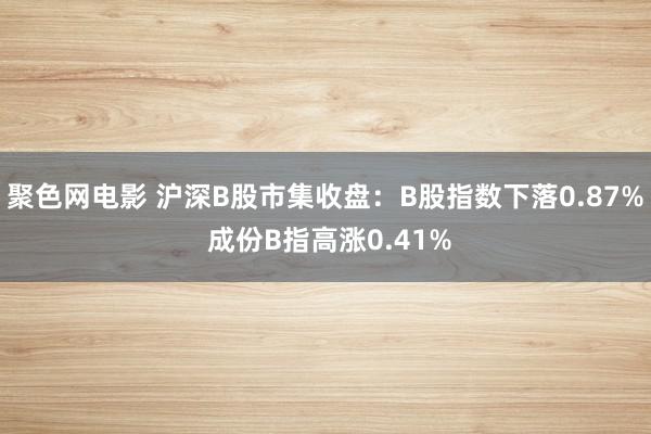 聚色网电影 沪深B股市集收盘：B股指数下落0.87% 成份B指高涨0.41%