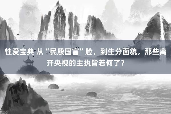 性爱宝典 从“民殷国富”脸，到生分面貌，那些离开央视的主执皆若何了？